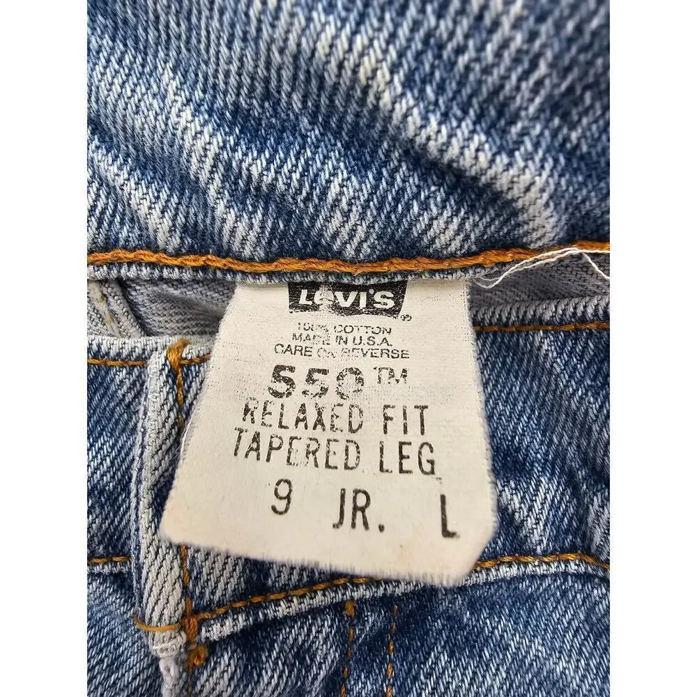 Levi's 550 Vtg Juniors 9 Large Denim Cutoff Jeans - Picture 3 of 7